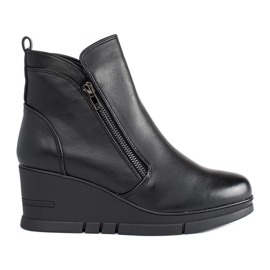 Schwarze Keilstiefel für Damen