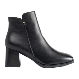 Schwarze Damen-Stiefeletten mit hohem Absatz