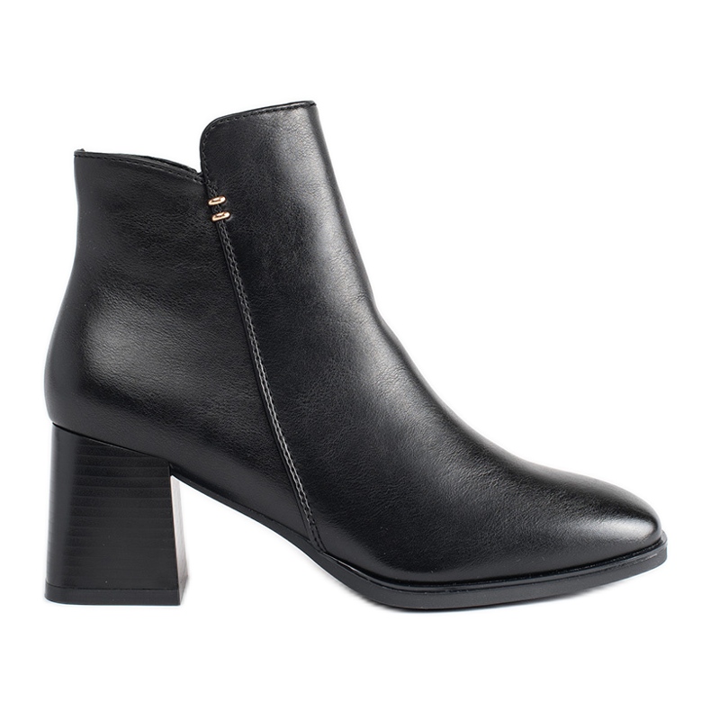 Schwarze Damen-Stiefeletten mit hohem Absatz