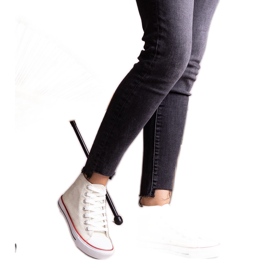 Weiße High-Sneaker aus glänzendem Mesh von Ranifali