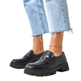 Schwarze Kirna-Öko-Lederschuhe