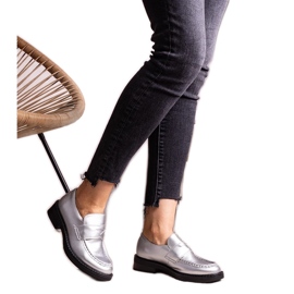 Silberne, elegante Elodie-Loafer