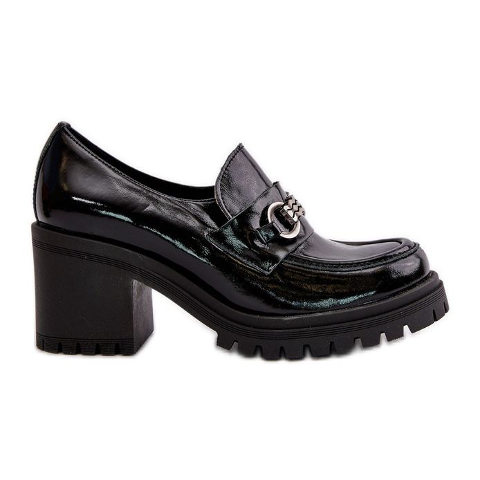 Zazoo 20175 Damen-Lacklederschuhe mit hohem Absatz, Naturleder, Schwarz