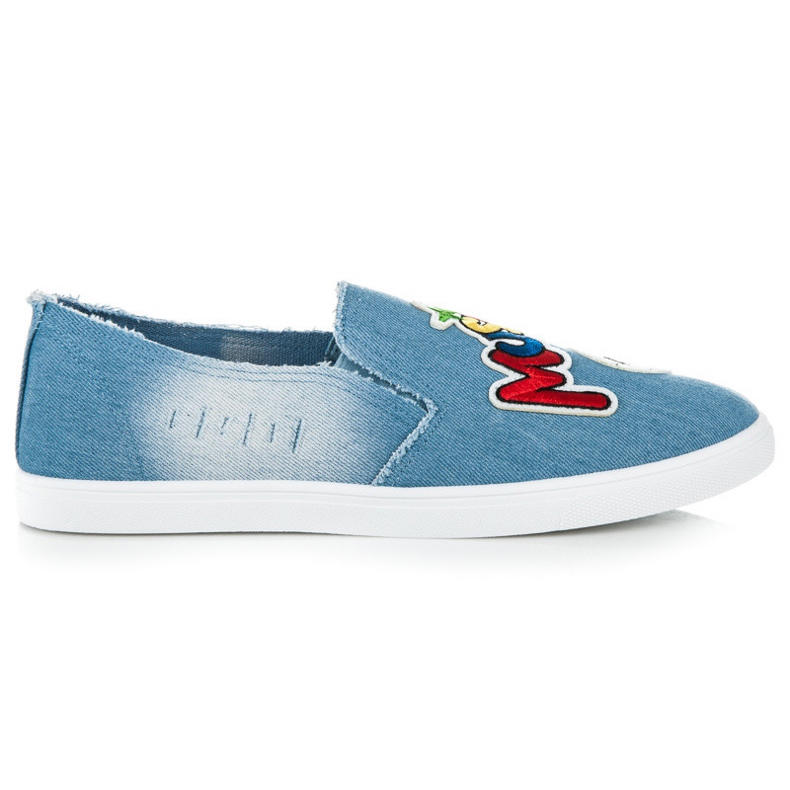 Slipons mit Patches blau