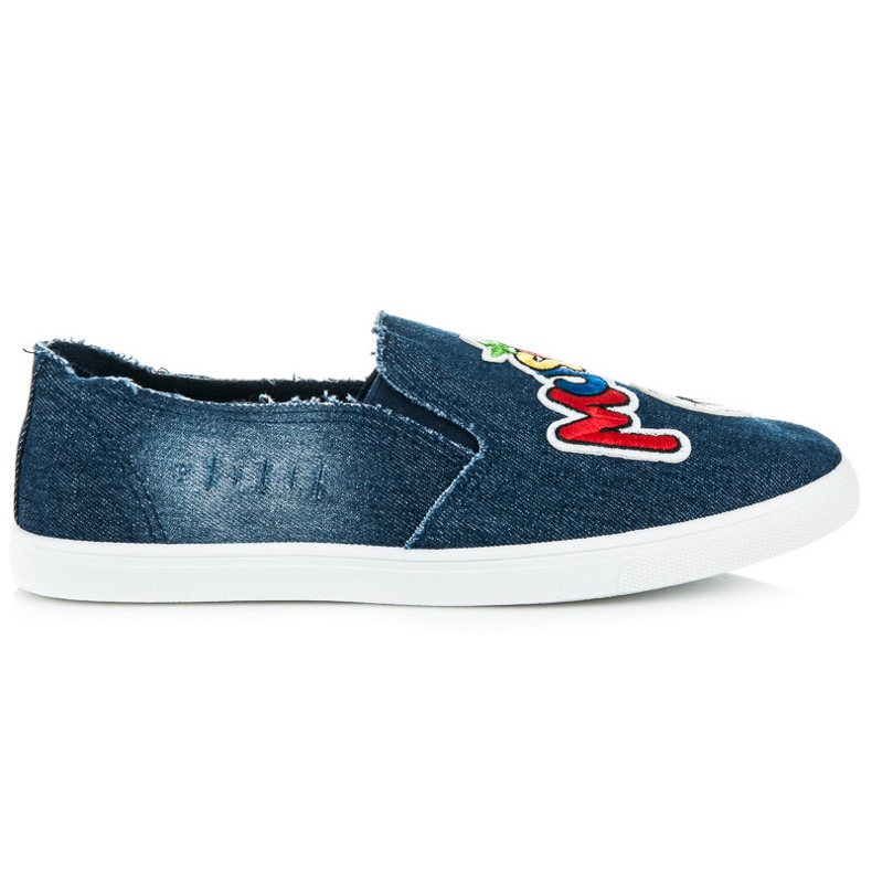Slipons mit Patches blau