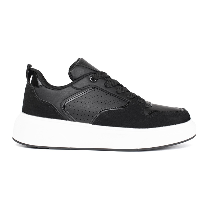 Schwarze Damen-Sneaker mit dicker Sohle