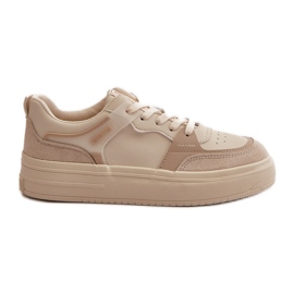 Niedrige Damen-Sneaker aus Öko-Leder Big Star OO274029 Beige