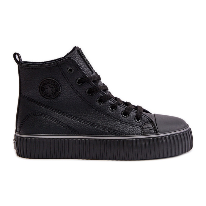 Isolierte Damen-Sneaker aus Öko-Leder Big Star OO274790 Schwarz