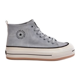 Isolierte Damen-Sneaker auf der Eco-Leder-Plattform Big Star OO274069 Blau
