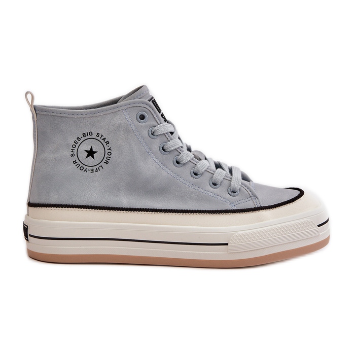 Isolierte Damen-Sneaker auf der Eco-Leder-Plattform Big Star OO274069 Blau