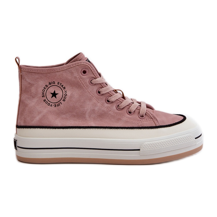 Isolierte Damen-Sneaker auf der Eco-Leder-Plattform Big Star OO274068 Pink rosa