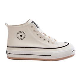Isolierte Damen-Sneaker auf der Eco-Leder-Plattform Big Star OO274061 Weiß
