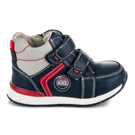 American Club Schuhe mit Klettverschluss und Reißverschluss blau