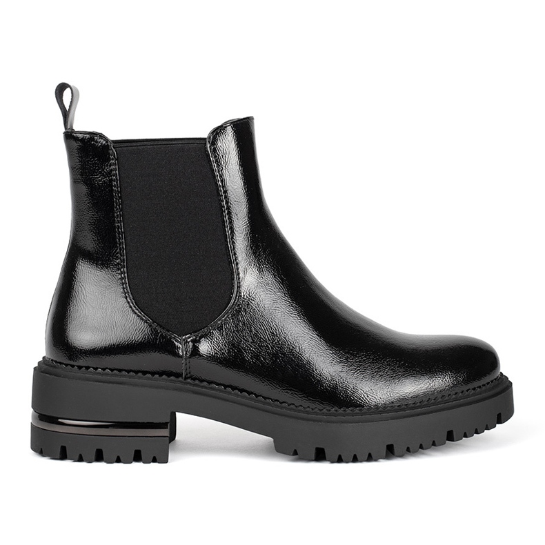 Sergio Leone Damen-Lackstiefeletten auf der Sergio-Leone-Plattform schwarz