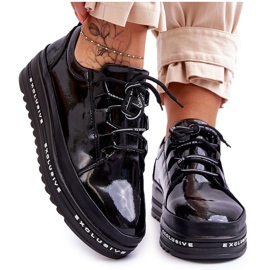 S.Barski Schwarze Chantal-Sneaker aus Lackleder