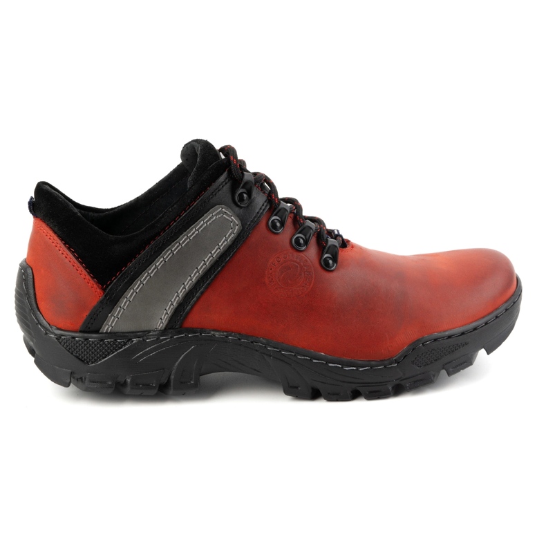 Olivier Herren-Trekkingschuhe aus Leder 311GT rot