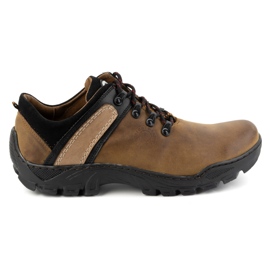 Olivier Herren-Trekkingschuhe aus Leder 311GT braun orange