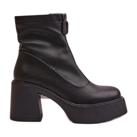 Isolierte Damenstiefel mit Plateau und hohem Absatz, Schwarz, Vinceza 66715