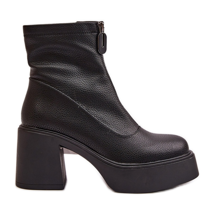 Isolierte Damenstiefel mit Plateau und hohem Absatz, Schwarz, Vinceza 66715