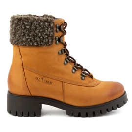 Olivier Damen-Lederstiefel, isolierte Winterstiefel, 330BB, rot orange