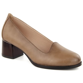 Beige Damenschuhe mit hohen Absätzen Potocki 12545