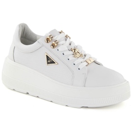 Weiße Damen-Lederschuhe auf der Plattform Filippo DP6382