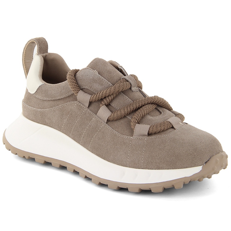 Damen-Sportschuhe aus Leder, beige, Artiker 54C1409