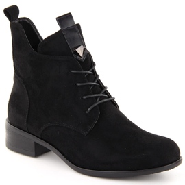 M. DASZYŃSKI Isolierte Damen-Schnür- und Reißverschlussstiefel in Schwarz M.Daszyński SA198-24