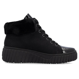 Wasserdichte Damen-Keilstiefel in Schwarz Rieker N2505-00
