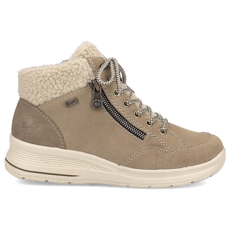 Wasserdichte Damenstiefeletten aus beigem Leder von Rieker L7701-24