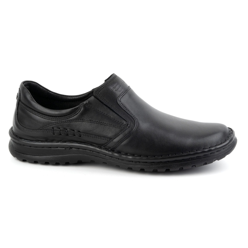 Olivier Herren-Slipper aus Leder 759MP, schwarz