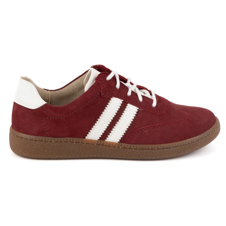 Olivier Damen-Lederschuhe, Stil 1259, burgunderrote Sneakers