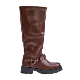 Isolierte Damenstiefel mit Reißverschluss, Öko-Leder, braun, Tialethe