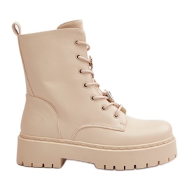 Isolierte Arbeiterstiefel für Damen mit Stiften, Beige Avorira