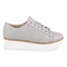 Vices Schnürschuhe auf der Plattform grau