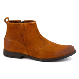 Olivier Herren-Chelsea-Stiefel aus Leder 7939S rot orange