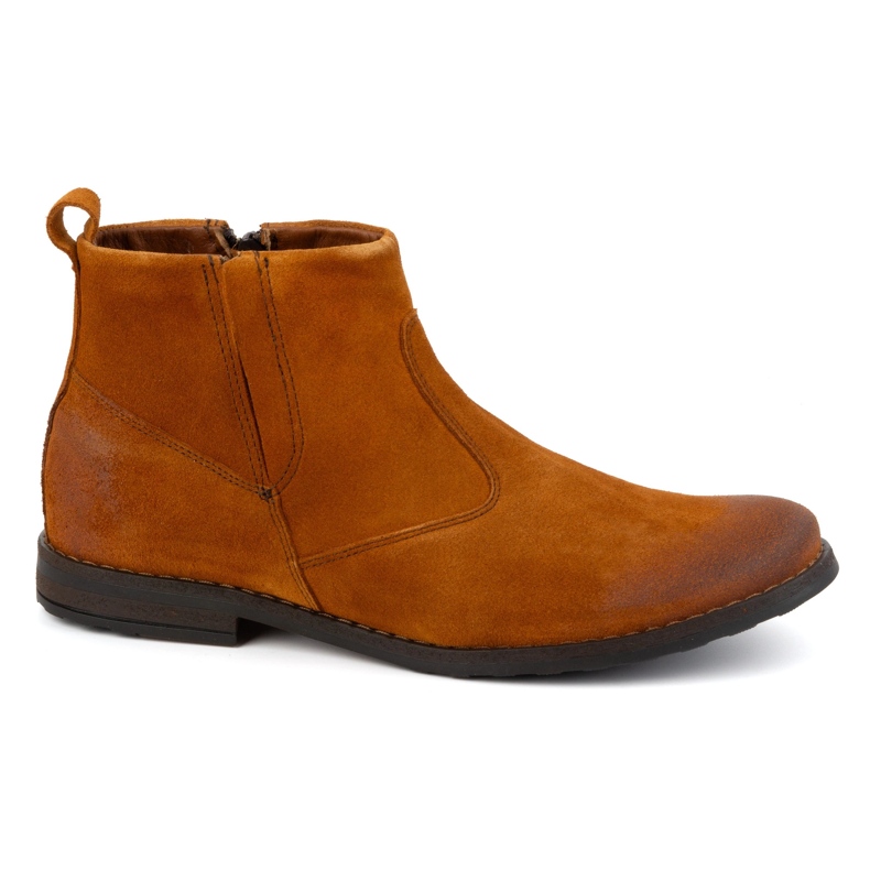 Olivier Herren-Chelsea-Stiefel aus Leder 7939S rot orange