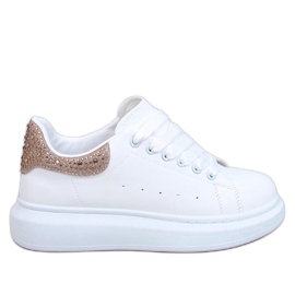 Berdine Gold-Plateau-Sneaker weiß