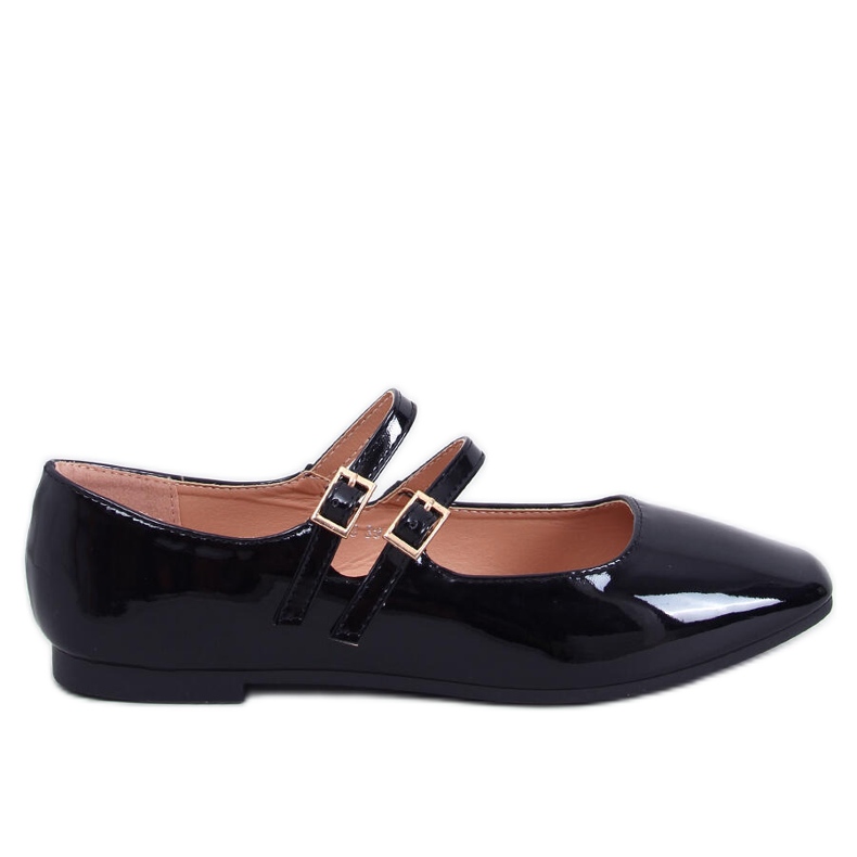 Lack-Ballerinas Mary Jane Liths in Schwarz