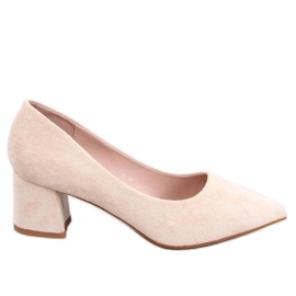 Farrin Beige Pumps mit niedrigem Absatz