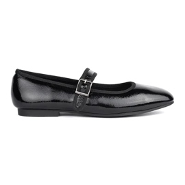 Schwarz lackierte Ballerinas für Damen
