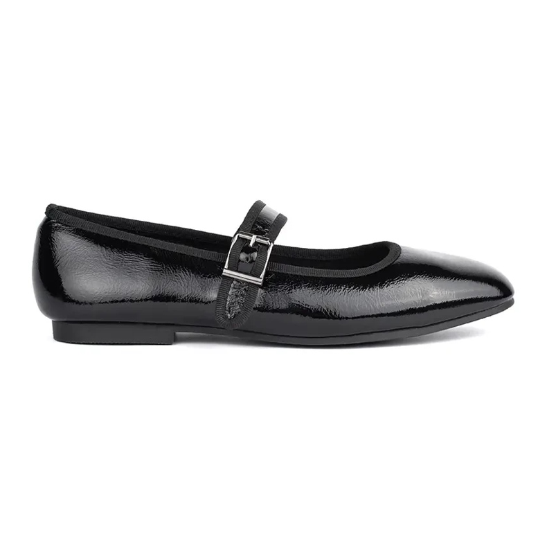 Schwarz lackierte Ballerinas für Damen