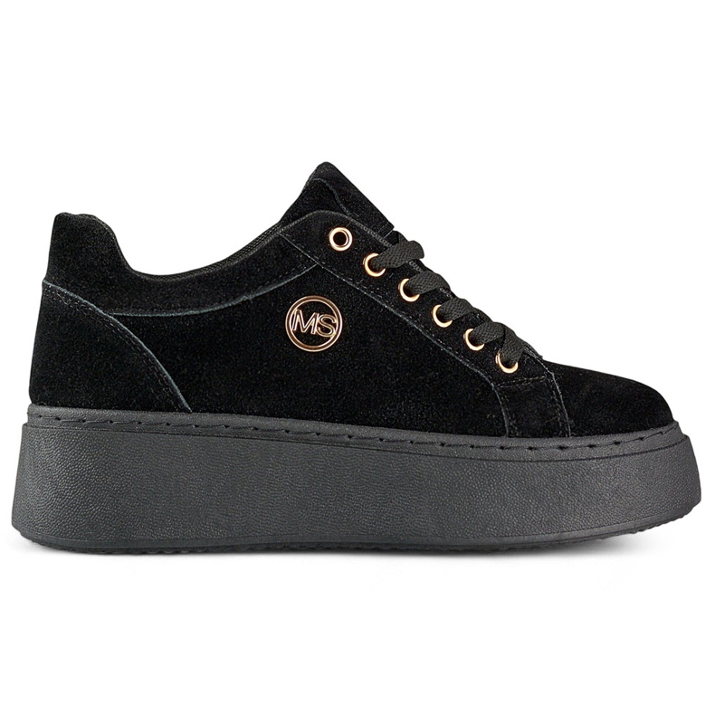 Schwarze Damen-Sneaker mit dicker Sohle