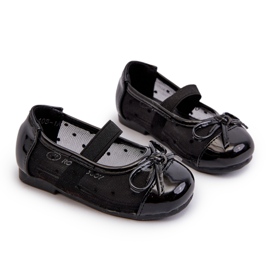 Kinder-Ballerinas mit Schleife, Black Jellema schwarz