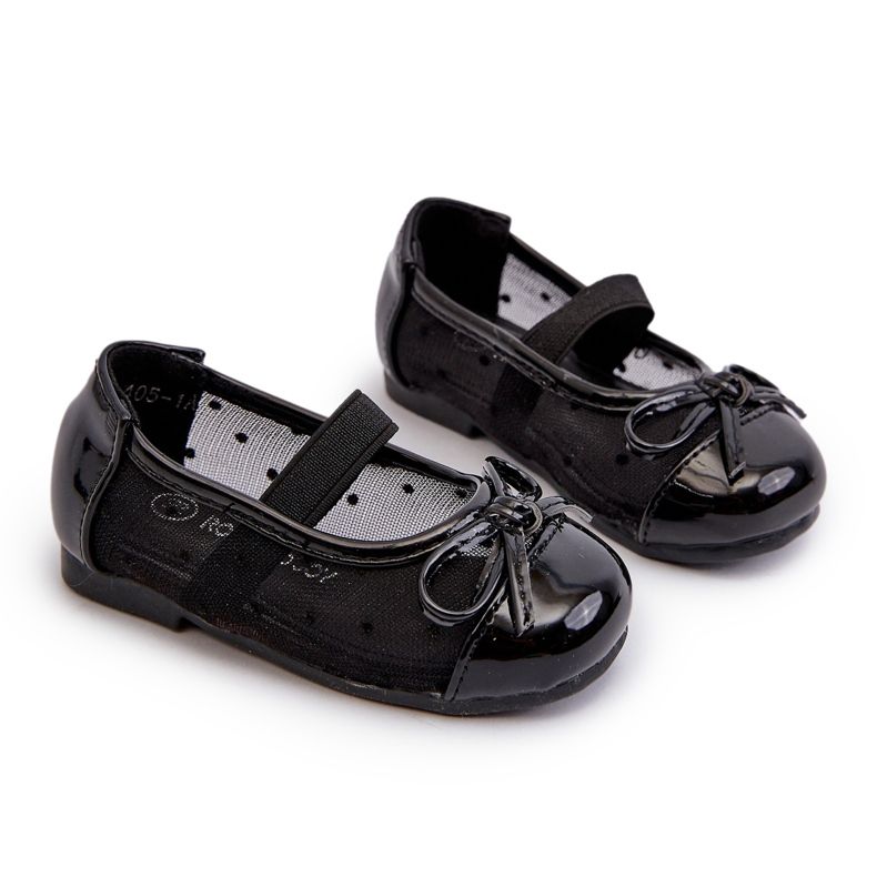 Kinder-Ballerinas mit Schleife, Black Jellema schwarz