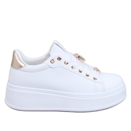 Plateau-Sneaker von Yared in WEISS/GOLD weiß