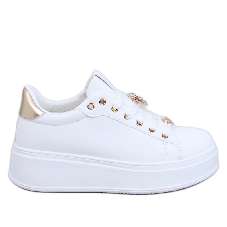 Plateau-Sneaker von Yared in WEISS/GOLD weiß
