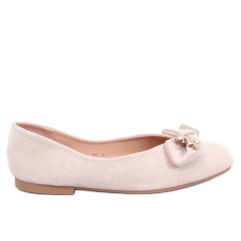 Cranny Beige goldene Teddybär-Ballerinas