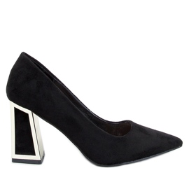 Constie Schwarze Pumps mit geometrischem Absatz