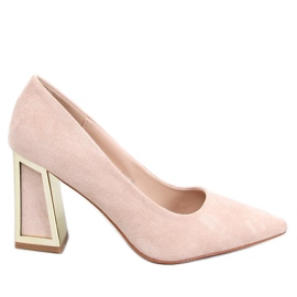 Constie Beige geometrische High-Heel-Pumps